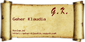 Geher Klaudia névjegykártya